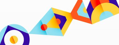 Renkli çember ve soyut üçgen arkaplan. Duvar kağıdı, afiş, sunum, arkaplan şablonu