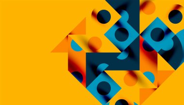 Renkli üçgenler kare geometrik tasarımı daire içine alır. Duvar kağıdı, afiş, arkaplan, kart, kitap illüstrasyonu, iniş sayfası için soyut arkaplan