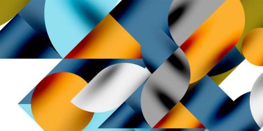 Teknik, dairesel şekilleri, geometrik sanatı en aza indirir. Vektör modern çemberler