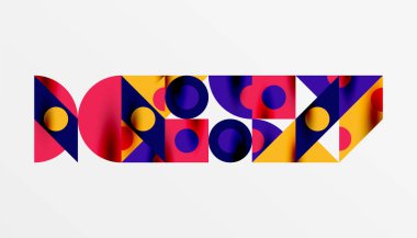 Renkli üçgenler kare geometrik tasarımı daire içine alır. Duvar kağıdı, afiş, arkaplan, kart, kitap illüstrasyonu, iniş sayfası için soyut arkaplan