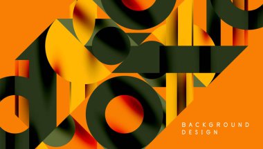 Neo memphis geometrik deseni daireler, kareler ve çizgilerle. Kapaklar, afişler, el ilanları ve posterler ve diğer şablonlar için pop sanatları soyut arka plan