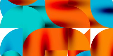 Teknik, dairesel şekilleri, geometrik sanatı en aza indirir. Vektör modern çemberler