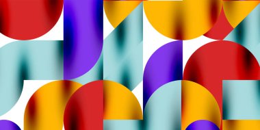 Teknik, dairesel şekilleri, geometrik sanatı en aza indirir. Vektör modern çemberler