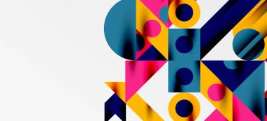 Geometrik neo desenler. Kapaklar, afişler, el ilanları ve posterler ve diğer şablonlar için soyut arkaplan