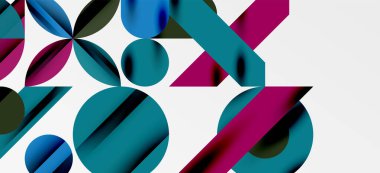 Geometrik neo desenler. Kapaklar, afişler, el ilanları ve posterler ve diğer şablonlar için soyut arkaplan