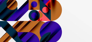 Geometrik neo desenler. Kapaklar, afişler, el ilanları ve posterler ve diğer şablonlar için soyut arkaplan