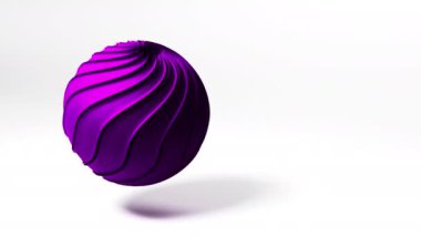 3D küre sanat geometrik şekil animasyon arkaplanı ve beyaz kopya alanı. Döngü videosu