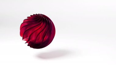 3D küre sanat geometrik şekil animasyon arkaplanı ve beyaz kopya alanı. Döngü videosu