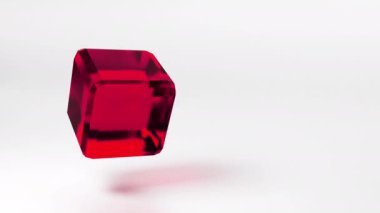 3d küp geometrik şekil animasyon arkaplanı ve beyaz kopya alanı. Döngü videosu