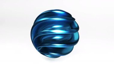 Beyaz 3D video arka planında soyut tekno küre