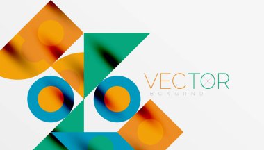 Renkli üçgenler kare geometrik tasarımı daire içine alır. Duvar kağıdı, afiş, arkaplan, kart, kitap illüstrasyonu, iniş sayfası için soyut arkaplan