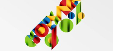 Geometrik neo desenler. Kapaklar, afişler, el ilanları ve posterler ve diğer şablonlar için soyut arkaplan
