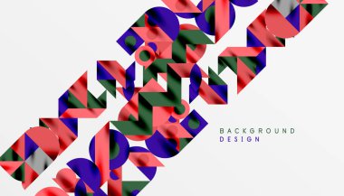 Neo memphis geometrik deseni daireler, kareler ve çizgilerle. Kapaklar, afişler, el ilanları ve posterler ve diğer şablonlar için pop sanatları soyut arka plan