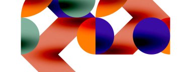 Daire deseni, çizgiler ve oklarla yuvarlak elementler Duvar kağıdı, pankart, arkaplan veya iniş için bileşimi