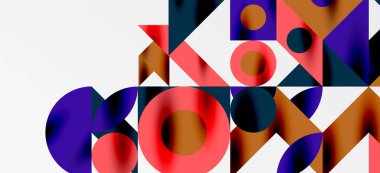 Geometrik neo desenler. Kapaklar, afişler, el ilanları ve posterler ve diğer şablonlar için soyut arkaplan