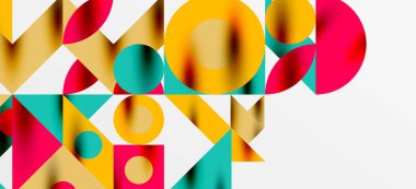 Geometrik neo desenler. Kapaklar, afişler, el ilanları ve posterler ve diğer şablonlar için soyut arkaplan