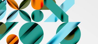 Geometrik neo desenler. Kapaklar, afişler, el ilanları ve posterler ve diğer şablonlar için soyut arkaplan