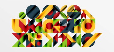 Geometrik neo desenler. Kapaklar, afişler, el ilanları ve posterler ve diğer şablonlar için soyut arkaplan