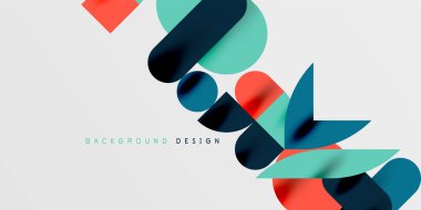 Daireler, yarı daireler, kareler ve yuvarlak şekiller mozaik tekno sanat eserleri. Duvar Kağıdı, Sancak, Arkaplan, Kart, Kitap İllüstrasyonu, İniş Sayfası