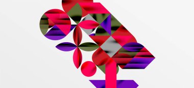 Geometrik neo desenler. Kapaklar, afişler, el ilanları ve posterler ve diğer şablonlar için soyut arkaplan