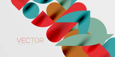 Daireler, yarı daireler, kareler ve yuvarlak şekiller mozaik tekno sanat eserleri. Duvar Kağıdı, Sancak, Arkaplan, Kart, Kitap İllüstrasyonu, İniş Sayfası