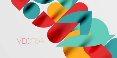 Daireler, yarı daireler, kareler ve yuvarlak şekiller mozaik tekno sanat eserleri. Duvar Kağıdı, Sancak, Arkaplan, Kart, Kitap İllüstrasyonu, İniş Sayfası