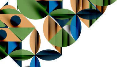 Neo memphis geometrik deseni daireler, kareler ve çizgilerle. Kapaklar, afişler, el ilanları ve posterler ve diğer şablonlar için pop sanatları soyut arka plan