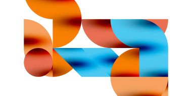 Teknik, dairesel şekilleri, geometrik sanatı en aza indirir. Vektör modern çemberler