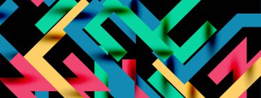 Renkli çizgiler soyut çizgi arkaplanı. Kapaklar, afişler, el ilanları ve posterler ve diğer şablonlar için pop sanatları soyut arka plan