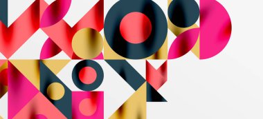 Geometrik neo desenler. Kapaklar, afişler, el ilanları ve posterler ve diğer şablonlar için soyut arkaplan