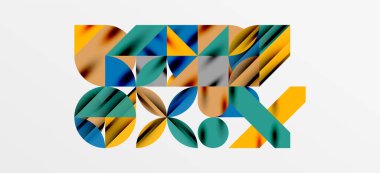 Geometrik neo desenler. Kapaklar, afişler, el ilanları ve posterler ve diğer şablonlar için soyut arkaplan