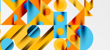 Geometrik neo desenler. Kapaklar, afişler, el ilanları ve posterler ve diğer şablonlar için soyut arkaplan