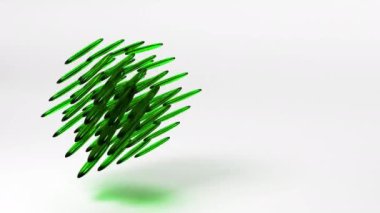 Cam elementlerden oluşan soyut küp hareket grafikleri