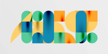 Daireler, yarı daireler, kareler ve yuvarlak şekiller mozaik tekno sanat eserleri. Duvar Kağıdı, Sancak, Arkaplan, Kart, Kitap İllüstrasyonu, İniş Sayfası