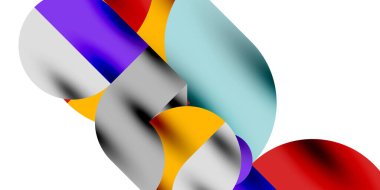 Teknik, dairesel şekilleri, geometrik sanatı en aza indirir. Vektör modern çemberler