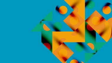 Renkli üçgenler kare geometrik tasarımı daire içine alır. Duvar kağıdı, afiş, arkaplan, kart, kitap illüstrasyonu, iniş sayfası için soyut arkaplan