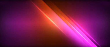 Neon parlayan daire ışınları, karanlıkta ışık saçan yuvarlak çizgiler, gezegen tarzı neon dalga çizgileri. Duvar kağıdı, afiş, arkaplan için enerji yüklü elektrik konsept tasarımı