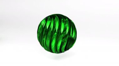 Beyaz 3D video arka planında soyut tekno küre