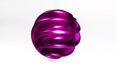 Beyaz 3D video arka planında soyut tekno küre