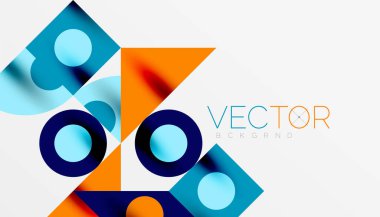 Renkli üçgenler kare geometrik tasarımı daire içine alır. Duvar kağıdı, afiş, arkaplan, kart, kitap illüstrasyonu, iniş sayfası için soyut arkaplan