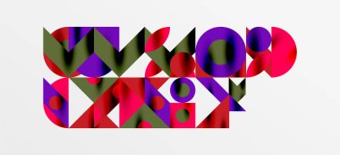 Geometrik neo desenler. Kapaklar, afişler, el ilanları ve posterler ve diğer şablonlar için soyut arkaplan