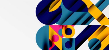 Geometrik neo desenler. Kapaklar, afişler, el ilanları ve posterler ve diğer şablonlar için soyut arkaplan