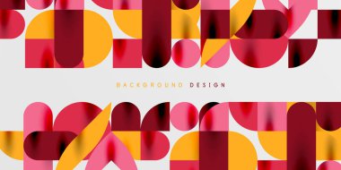 Daireler, yarı daireler, kareler ve yuvarlak şekiller mozaik tekno sanat eserleri. Duvar Kağıdı, Sancak, Arkaplan, Kart, Kitap İllüstrasyonu, İniş Sayfası