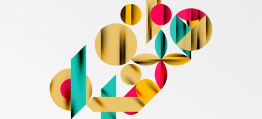 Geometrik neo desenler. Kapaklar, afişler, el ilanları ve posterler ve diğer şablonlar için soyut arkaplan