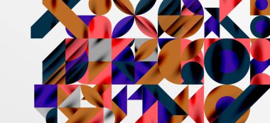 Geometrik neo desenler. Kapaklar, afişler, el ilanları ve posterler ve diğer şablonlar için soyut arkaplan