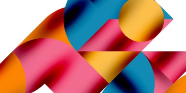 Gölge etkisi parlak daireler ve yuvarlak üçgenler geometrik modern sanat. Duvar Kağıdı, Sancak, Arkaplan, Kart, Kitap İllüstrasyonu, İniş Sayfası