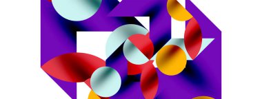 Duvarkağıdı, afiş, arkaplan veya iniş için gölgeli metal renk çemberleri ve diğer geometrik elementler