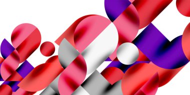 Teknik, dairesel şekilleri, geometrik sanatı en aza indirir. Vektör modern çemberler