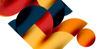 Teknik, dairesel şekilleri, geometrik sanatı en aza indirir. Vektör modern çemberler