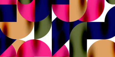 Teknik, dairesel şekilleri, geometrik sanatı en aza indirir. Vektör modern çemberler